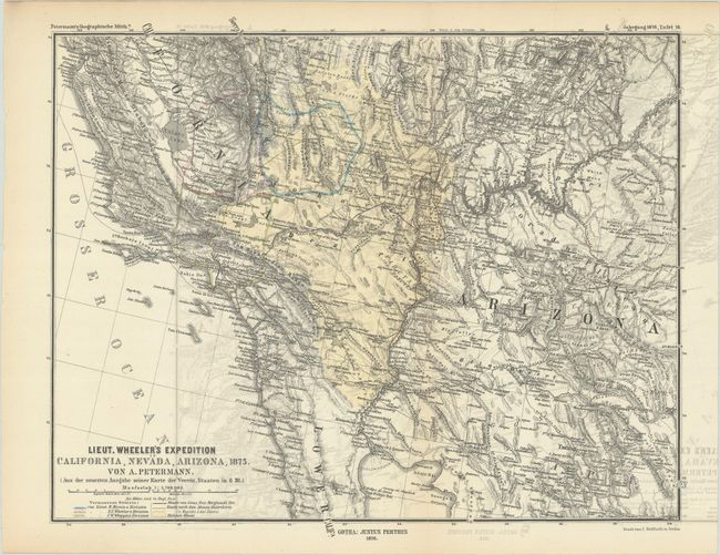 Lieut. Wheeler's Expedition in California, Nevada, Arizona, 1875 [and] Originalkarte der Urwohnsitze der Azteken und Verwandten Pueblos in New Mexico
