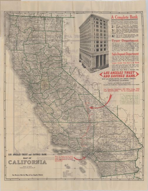 Los Angeles Trust and Savings Bank Map of California [on verso] Los Angeles Trust and Savings Bank Map of Los Angeles District