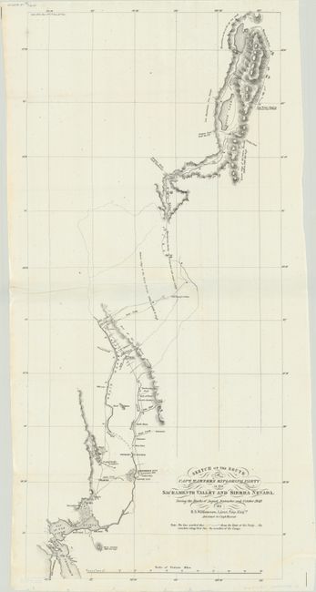 Sketch of the Route of Capt. Warner's Exploring Party in the Sacramento Valley and Sierra Nevada. During the Months of August, September, and October, 1849