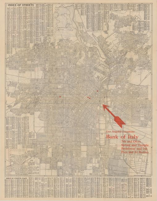 Map of Los Angeles and Vicinity Compliments of the Bank of Italy