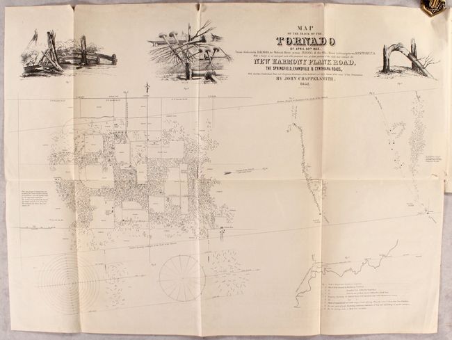 Map of the Track of the Tornado of April 30th 1852. From Golconda Illinois, to Wabash River Across Indiana & the Ohio River to Georgetown Kentucky... [in] Account of a Tornado Near New Harmony, Ind...