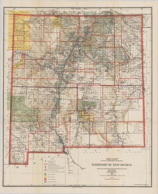 Territory of New Mexico [and] Map of the Territory of New Mexico [and] Lith. Map No. 12. New Mexico
