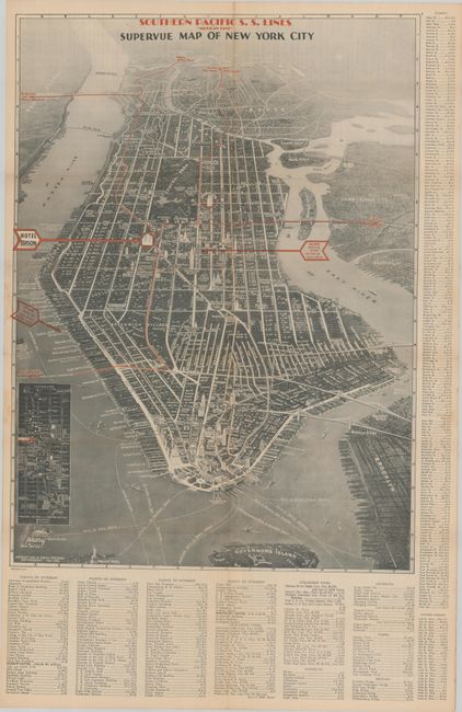 Southern Pacific S.S. Lines Morgan Line Supervue Map of New York City