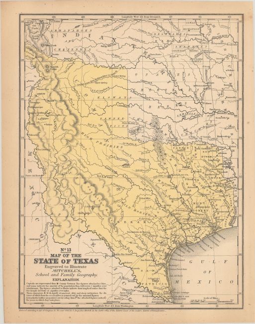 No. 13 Map of the State of Texas Engraved to Illustrate Mitchells, School and Family Geography