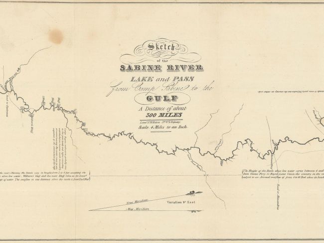Sketch of the Sabine River Lake and Pass from Camp Sabine to the Gulf - A Distance of About 300 Miles