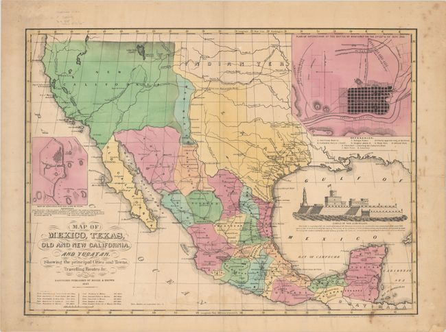Map of Mexico, Texas, Old and New California, and Yucatan. Showing the Principal Cities and Towns, Travelling Routes &c.