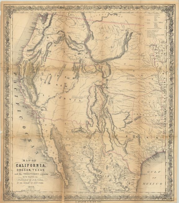 Map of California, Oregon, Texas, and the Territories Adjoining with Routes &c.