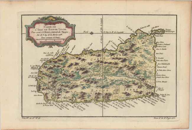 Carte de l'Isle de Sainte Lucie, pour Servir a l'Histoire Generale des Voyages