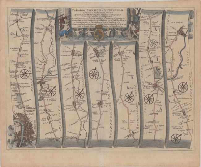 The Road from London to Buckingham Continued to Banbury in Com Oxon