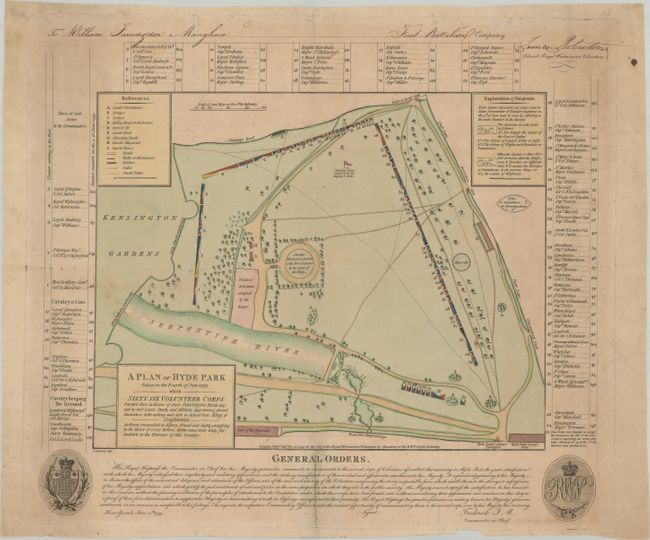 A Plan of Hyde Park Taken on the Fourth of June 1799 When Sixty Six Volunteer Corps Paraded There in Honor of Their Sovereigns Birth Day...