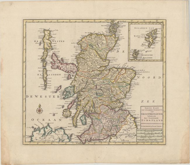 Nieuwe Kaart van't Noorder Gedeelte van Groot Britannie Behelzende het Koningryk Schotland