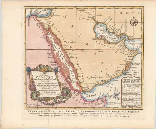 Carte de la Coste d'Arabie, Mer Rouge, et Golfe de Perse. Tiree de la Carte Francoise de l'Ocean Oriental...