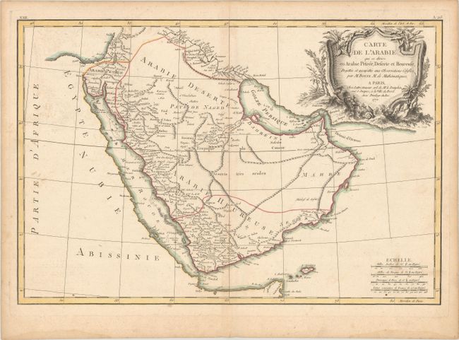 Carte de l'Arabie qui se Divise en Arabie Petree, Deserte et Heureuse, Projettee et Assujettie aux Observations Celestes