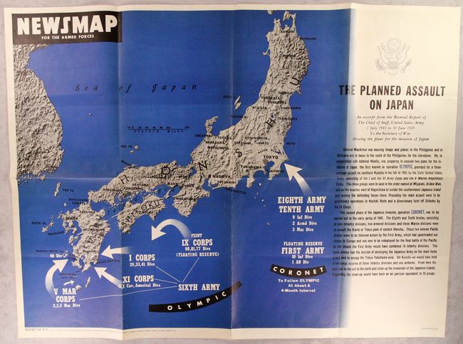 Newsmap for the Armed Forces - The Planned Assault on Japan