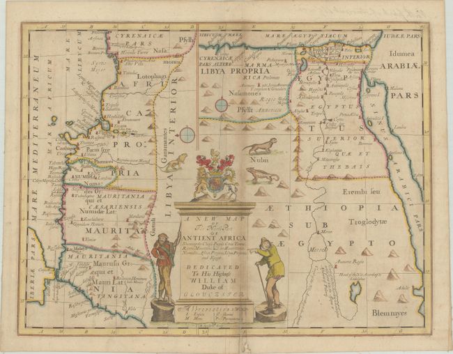 A New Map of the North Part of Antient Africa Shewing the Chiefe People, Cities, Towns, Rivers, Mountains, &c. in Mauritania, Numidia, Africa Propria, Libya Propria, amd Egypt...