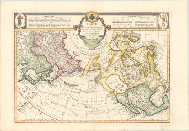 Carte des Nouvelles Decouvertes au Nord de la Mer du Sud, tant a l'Est de la Siberie et du Kamtchatka, qu' a l'Ouest de la Nouvelle France