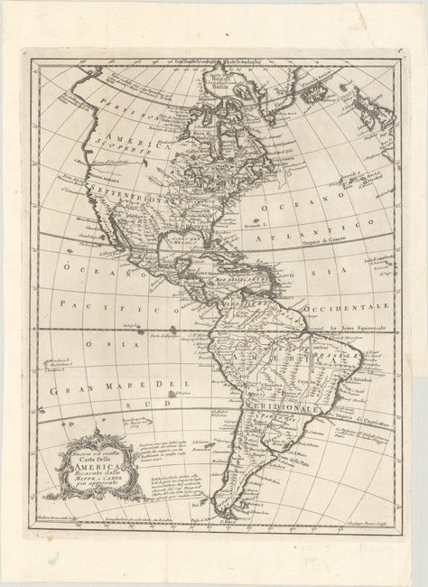 Nuova ed Esatta Carta della America Ricavata dalle Mappe, e Carte Piu Approvate