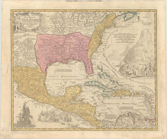 Regni Mexicani seu Novae Hispaniae Ludovicianae, N. Angliae, Carolinae, Virginiae et Pensylvaniae nec non Insularum Archipelagi Mexicani in America Septentrionali Accurata Tabula