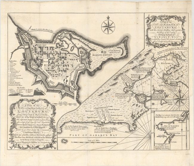 A Plan of the City & Fortifications of Louisburg [on sheet with] A Plan of the City and Harbour of Louisburg