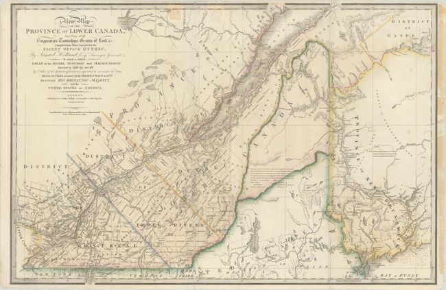 A New Map of the Province of Lower Canada, Describing All the Seigneuries, Townships, Grants of Land, &c. Compiled from Plans Deposited in the Patent Office Quebec; by Samuel Holland, Esq. Surveyor General
