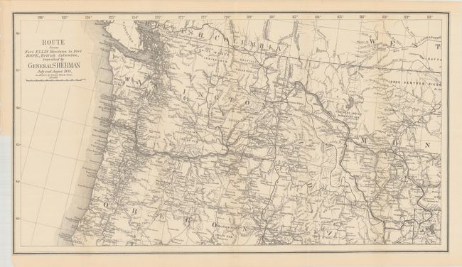 Route from Fort Ellis Montana to Fort Hope, British Columbia, Travelled by General Sherman July and August 1884, as Shown by Heavy Black Line