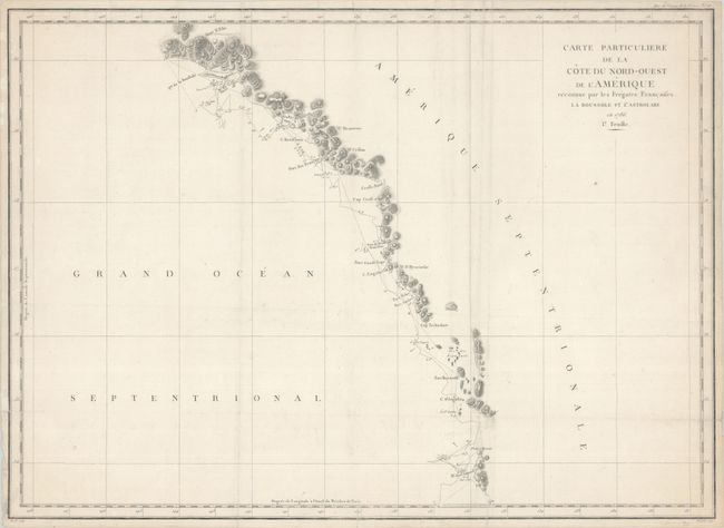 Carte Particuliere de la Cote du Nord-Ouest de l'Amerique Reconnue par les Fregates Francaises la Boussole et l'Astrolabe en 1786. 1e. Feuille