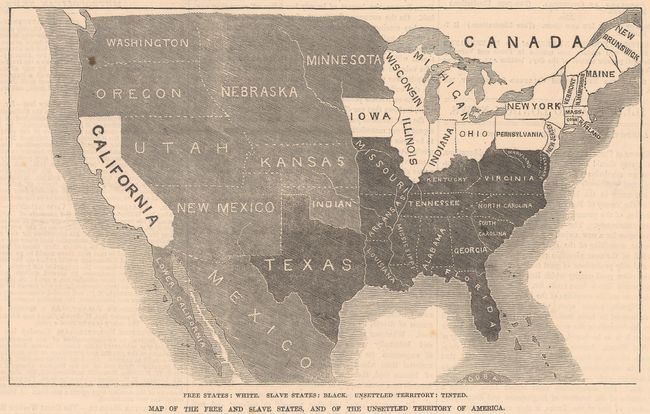 Map of the Free and Slave States, and of the Unsettled Territory of America