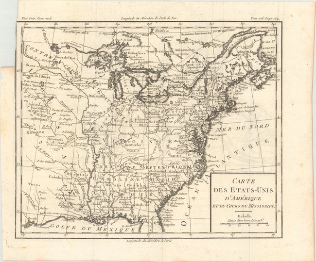 Carte des Etats-Unis d'Amerique et du Cours du Mississipi