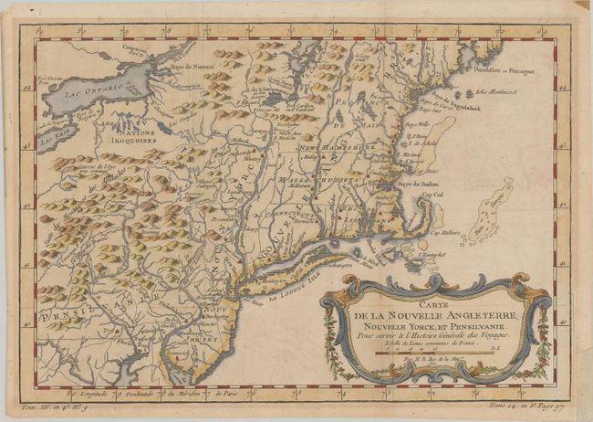 Carte de la Nouvelle Angleterre, Nouvelle Yorck, et Pensilvanie. Pour Servir a l'Histoire Generale des Voyages