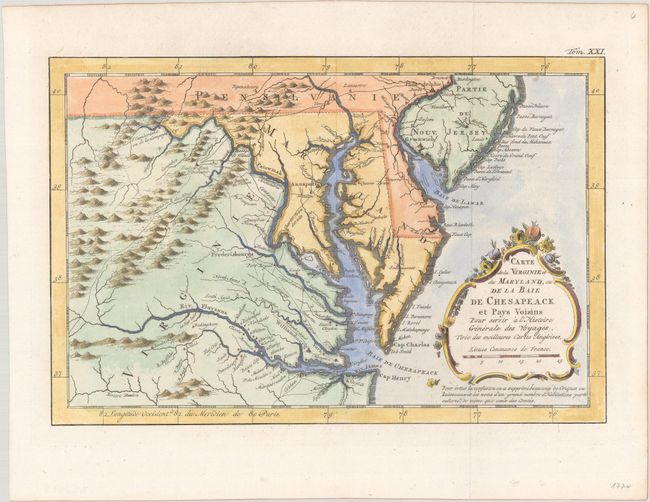 Carte de la Virginie et du Maryland, ou de la Baie de Chespeack et Pays Voisins pour Servir a l'Histoire Generale des Voyages...