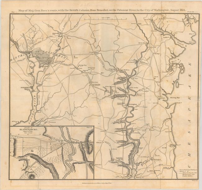 Map of Maj. Gen. Ross's Route, with the British Column, from Benedict, on the Patuxent River, to the City of Washington, August 1814