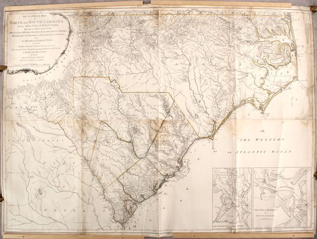 An Accurate Map of North and South Carolina with Their Indian Frontiers, Shewing in a Distinct Manner All the Mountains, Rivers, Swamps, Marshes, Bays, Creeks, Harbours, Sandbanks and Soundings on the Coasts...
