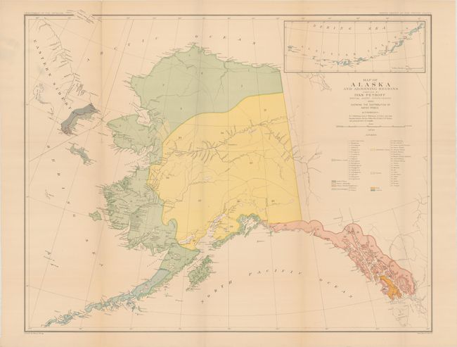 Map of Alaska and Adjoining Regions [and] Map of Alaska and Adjoining Regions ... Showing the Distribution of Native Tribes [with] Alaska: Its Population, Industries, and Resources [and other reports]