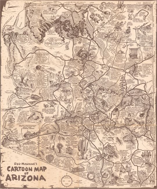 Reg Manning's Cartoon Map of Arizona [with] Reg Manning's Cartoon Guide of Arizona