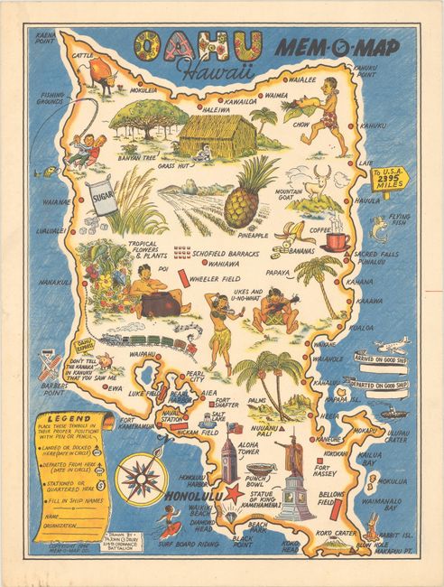 Oahu Hawaii Mem-O-Map