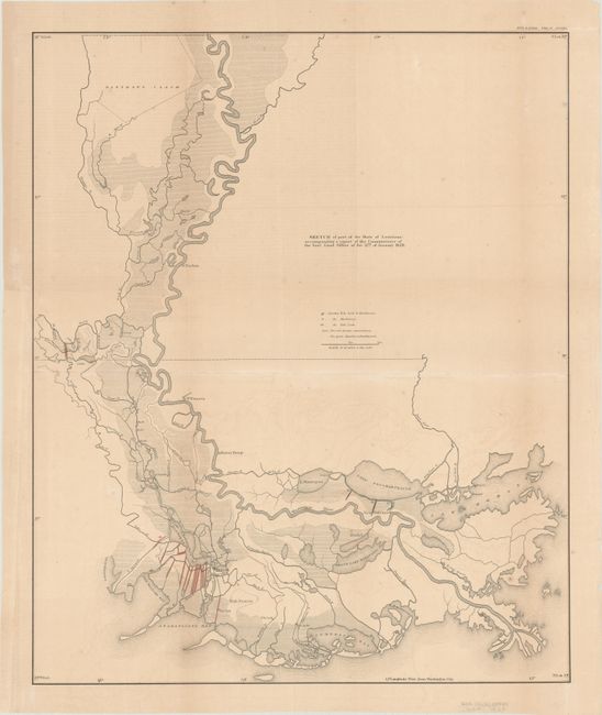 Sketch of Part of the State of Louisiana Accompanying a Report of the Commissioner of the Genl. Land Office of the 12th of January 1829