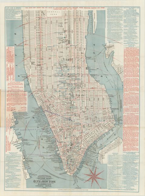 Citizens & Travelers Guide Map in. to and from the City of New York and Adjacent Places [and] New Map of New York City. From the Latest Surveys Showing All the Ferries and Steamship Docks, Elevated, Electric and Cross Town Car Lines