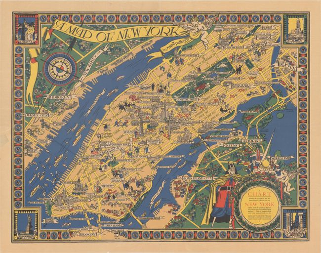 A Map of New York / A Chart Neither Too Literal Nor Too Emotional, Shewing the City New York Replete with the Wondrous Spectacles, Mysteries, and Pastimes of the Natives...