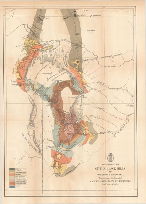 A Geological Map of the Black Hills by Professor N.H. Winchell... [and] Map of a Reconnaissance of the Black Hills, July and August, 1874... [and] Map of the Black Hills... [and] The Gold Regions of the Black Hills