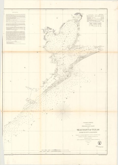 Preliminary Chart of the Sea Coast of Texas in the Vicinity of Galveston [and] Sketch I Showing the Progress of the Survey in Section No. IX