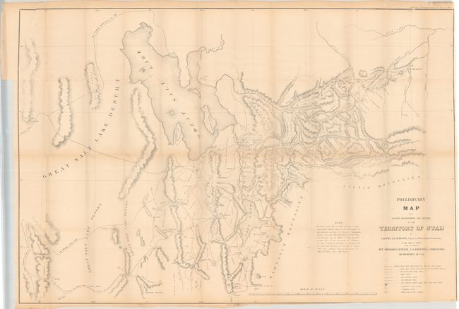 Preliminary Map of Routes Reconnoitred and Opened in the Territory of Utah