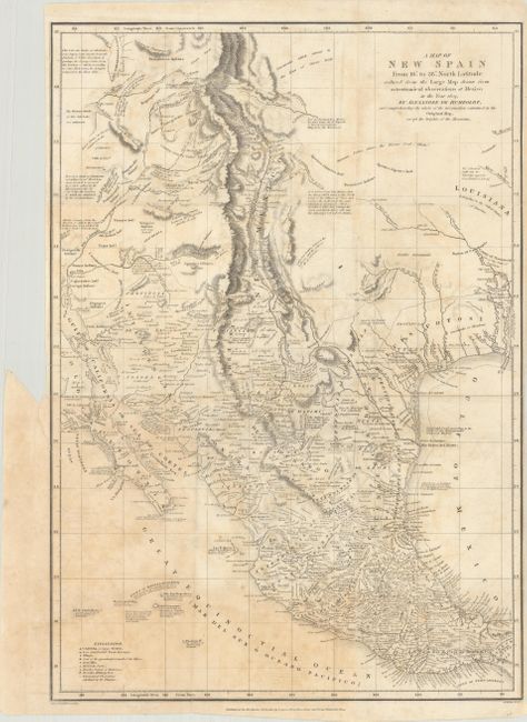 A Map of New Spain from 16 to 38 North Latitude Reduced from the Large Map Drawn from Astronomical Observations at Mexico in the Year 1804