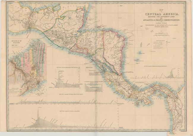 Map of Central America, Shewing the Different Lines of Atlantic & Pacific Communication