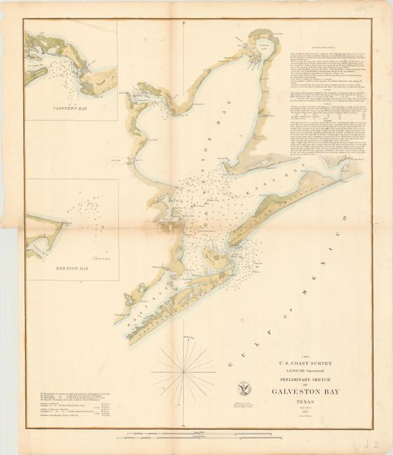 Preliminary Sketch of Galveston Bay Texas [and] Sketch G Showing the Progress of the Survey in Section VII from 1849 to 1852