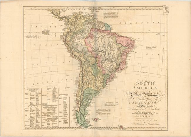 South America with Its Political Divisions Compiled from State Papers and Observations Astronomical, Nautical, and Historical