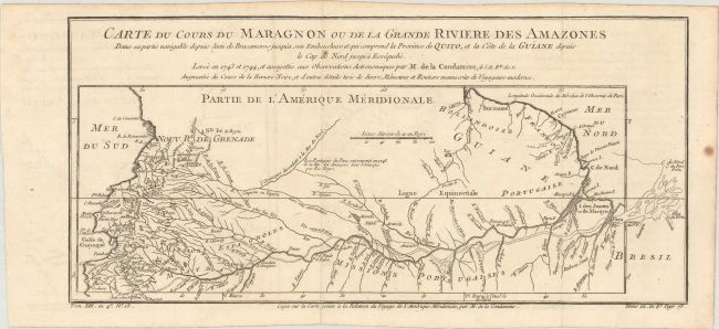 Carte du Cours du Maragnon ou de la Grande Riviere des Amazones dans sa Partie Navigable Depuis Jaen de Bracamoros...