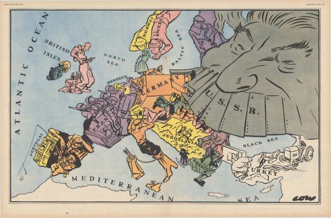 [Lot of 2 - Satirical Map of Europe with Article] 