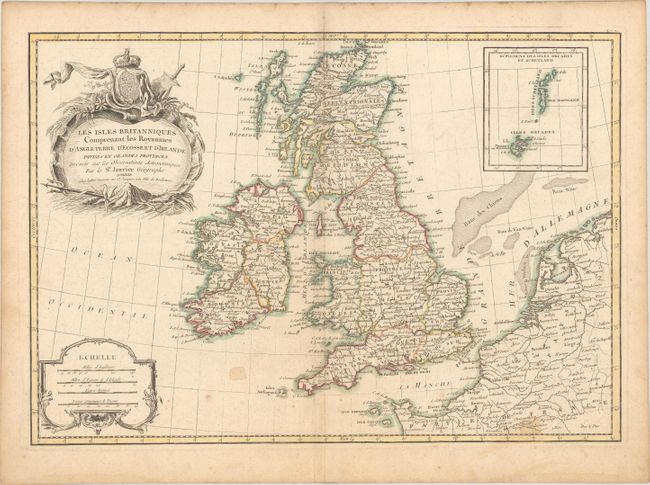 Les Isles Britanniques Comprenant les Royaumes d'Angleterre d'Ecosse et d'Irlande Divises en Grandes Provinces...
