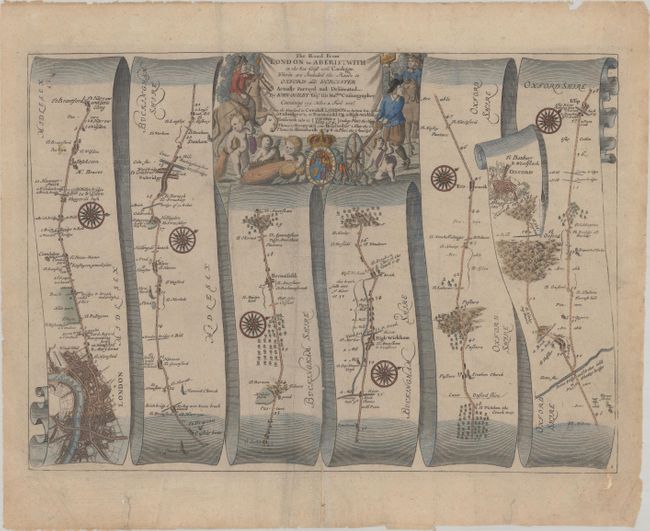 The Road from London to Aberistwith on the Sea Coast com Cardigan Wherin Are Included the Roads to Oxford and Worcester Actually Surveyd and Delineated