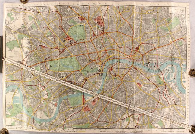 Indicator Map of London Divided Into Quarter Mile Squares. For Measuring Distances